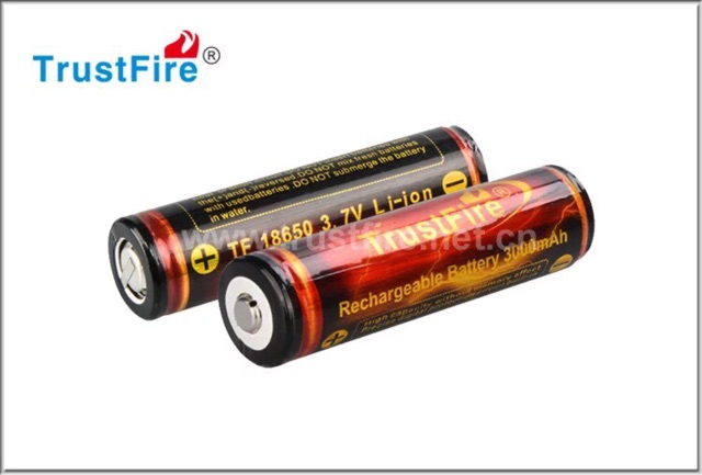 Battery 18650 TrustFire แท้ ถ่านชาร์จ18650 /3.7V​ ถ่าน18650​ 3000mah(ราคาต่อ1 ก้อน)