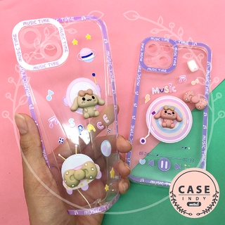 SAMSUNG A12 A13 A22 5G A32 5G A52 A53 เคสมือถือนิ่มใสกันกล้อง ซิลิโคน TPU ติดการ์ตูนกระต่ายนูน