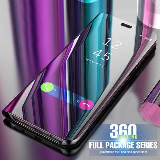 เคสโทรศัพท์มือถือหนังมีกระจกตั้งได้สําหรับ oppo find x 2 pro a 31 a 8 a 91 f 15 reno 3 pro a 12e