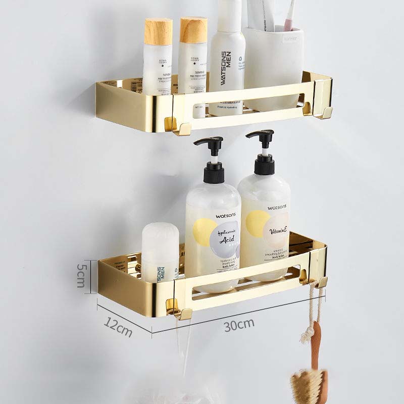 อุปกรณ ์ ห ้ องน ้ ํา Organizer Rack Gold สแตนเลสห ้ องน ้ ํา Organizer ห ้ องน ้ ําผ ้ าเช ็ ดตัวผู ้ ถือเนื ้ อเยื ่ อห ้ องน ้ ําแปรงผู ้ ถือ - รูปที่ 3