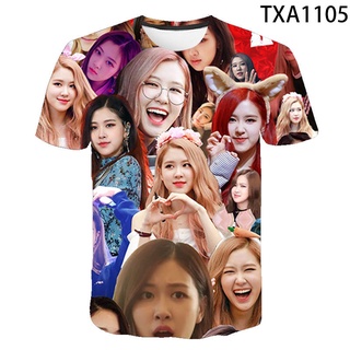 [พร้อมส่ง] เสื้อยืดลําลอง แขนสั้น พิมพ์ลาย Blackpink Streetwear 3D แฟชั่นฤดูร้อน สําหรับผู้ชาย ผู้หญิง XS-3XL 2022