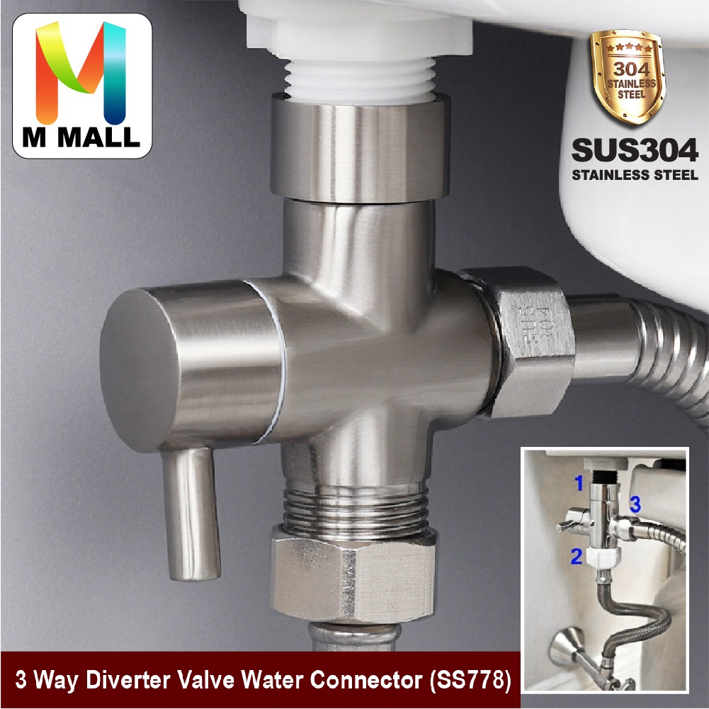 MCPRO SUS304 อุปกรณ์ห้องน้ํา 3 Way Diverter วาล์วน้ําหัวฝักบัววาล์ว SS778/SS621/SS888B/SS8896 ชุด