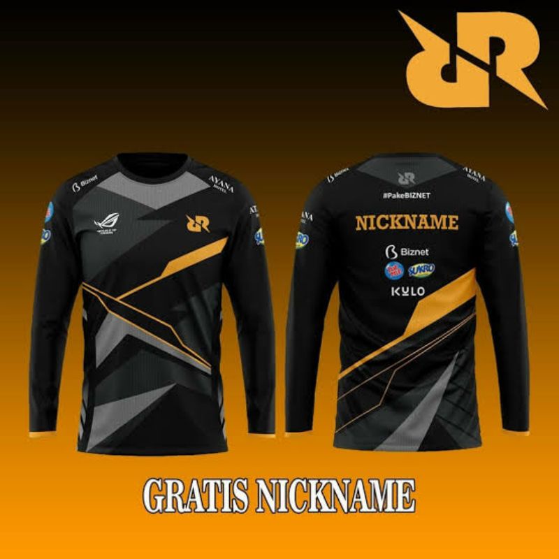 2024/2025 Rrq Jersey Free Nickame 2022 Jersey RRQ 2021 ล่าสุดแขนยาวสีดํา