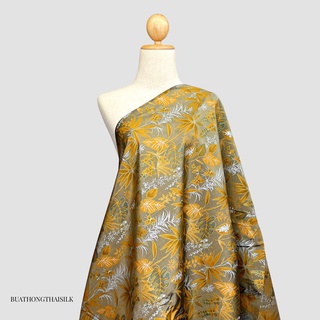 FLORAL DESIGN PRINTED THAI SILK FABRIC - ผ้าไหมไทยแท้ พิมพ์ลาย ลวดลาย ดอกไม้