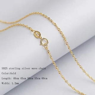 สร้อยคอม้วนทองคำขาวเงินแท้ S925 ออกแบบสวยหรู พร้อมจี้ชุบทองคำ เพอร์เฟกต์สำหรับของขวัญ