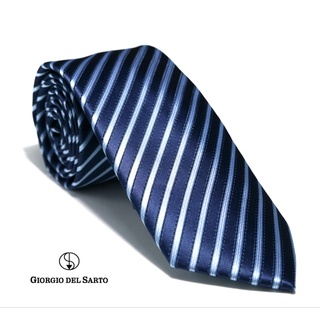 Giorgio Del Sarto Necktie Blue with Blue Stripe Fabric Texture เนคไทสีน้ำเงินลายพื้นมีเท็กเจอร์