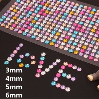 3/4/5/ 6 มม.อะคริลิคคริสตัล Rhinestones Tattoo สติกเกอร์ตกแต…