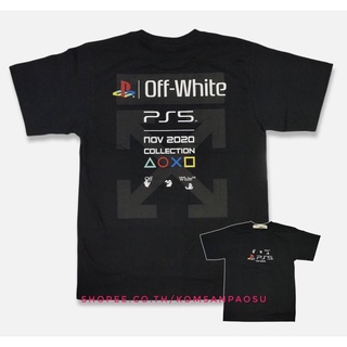 T-shirt  เสื้อยืด offwhite x ps5 nov 2020 collection เปสเตชั่น5S-5XL