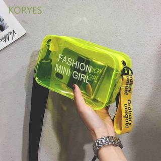 Koryes กระเป๋าถือกระเป๋าสะพายไหล่แฟชั่นสําหรับสตรี Pvc สีหวาน Crossbody/Multicolor