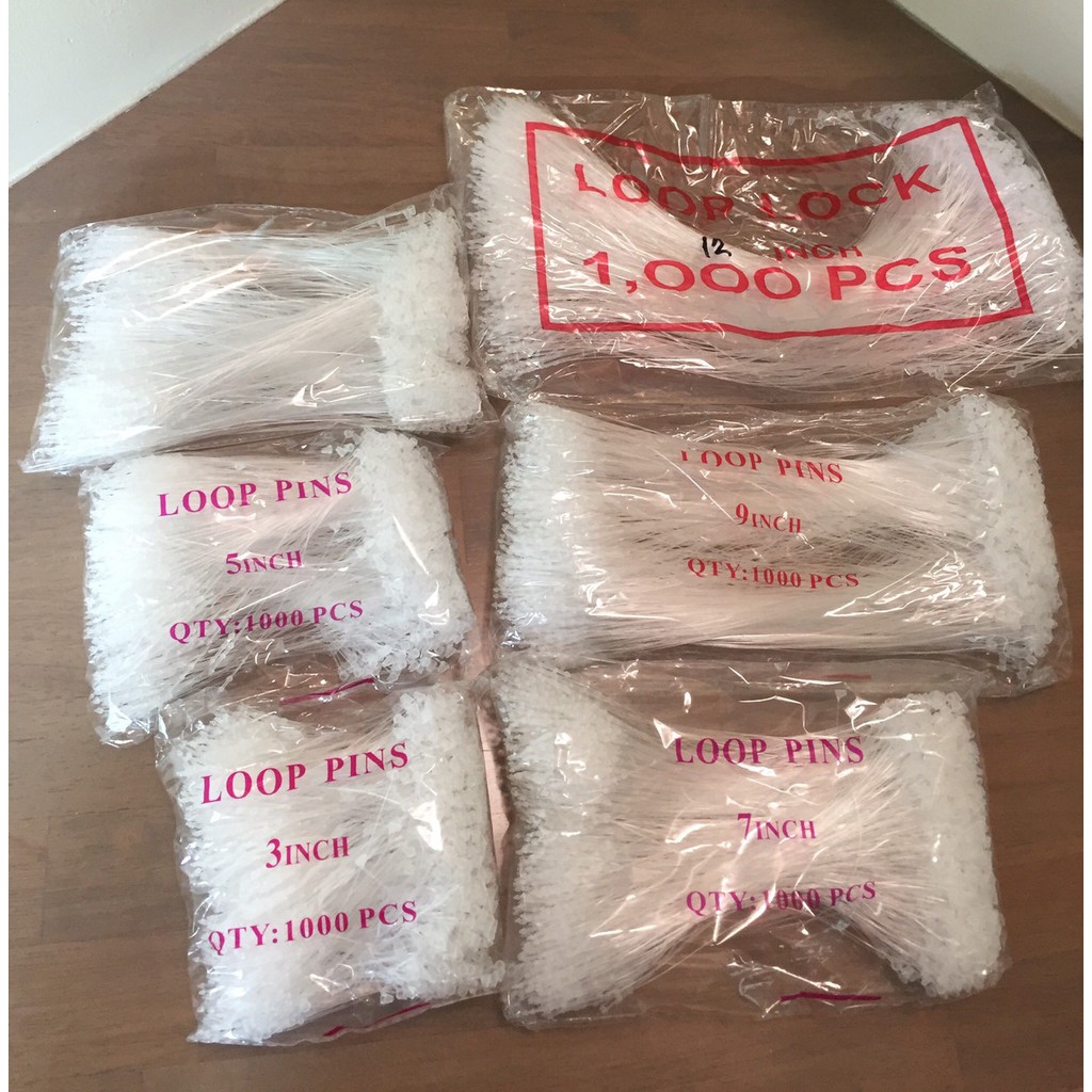 หนวดกุ้ง ห้อยกับสินค้า (ห่อละ 1,000เส้น) แบบใส หัวแหลม
