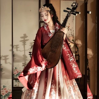 Hanfu [Fanyu] เสื้อผ้าแขนใหญ่ของนักวิชาการจีนในฤดูใบไม้ผลิและฤดูร้อน