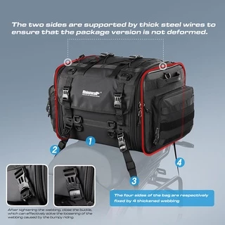 Rhinowalk 40L-60L กระเป๋าท้ายมอเตอร์ไซต์งาน กระเป๋าเดินทางมอเตอร์ไซค์