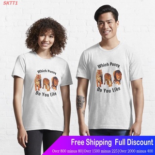 SKTT1 เสื้อยืดผู้ชายและผู้หญิง Cat or Pussy Essential T-Shirt Mens Womens T-shirts