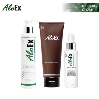 AloEx 3 Steps Set ชุดดูแลหนังศีรษะ Set A  Serum120ml.+Original Shampoo+Hair Mask