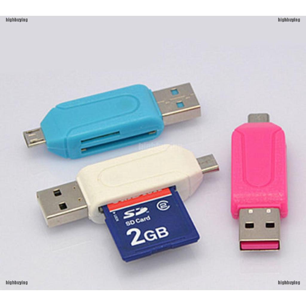 เครื่องอ่านการ์ด Micro USB OTG TF/SD สําหรับโทรศัพท์มือถือ แท็บเล็ต