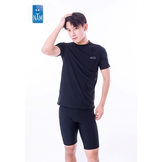 🏊‍♂️91013 ชุดว่ายน้ำผู้ชาย เสื้อแขนสั้น+กางเกงขาสามส่วน พร้อมส่ง