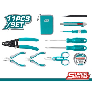 TOTAL ชุดเครื่องมือช่างไฟฟ้า 11 ตัวชุด รุ่น TKETS0111 (Electricians Tools Set)