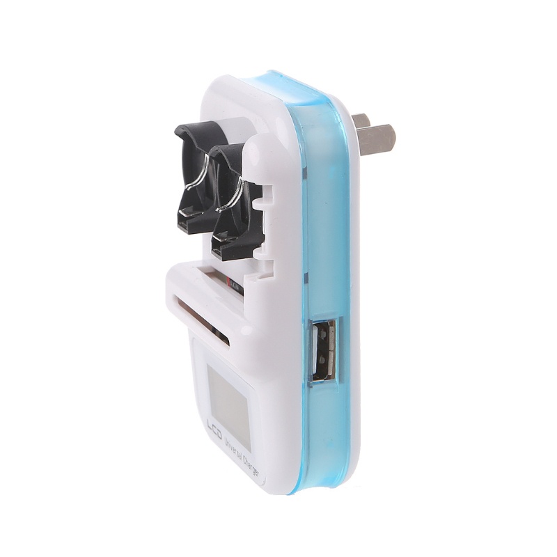 Bett 2 Slot LIR2032 เครื่องชาร์จปุ่มจอแสดงผลดิจิตอล LCD พอร์ต USB US Plug