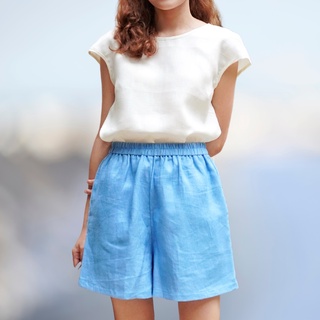 เซ็ตเสื้อ Miranda แขนเลย/แขนสั้น &amp; กางเกงขาสั้น Bella Linen Short คละสีได้ค่ะ