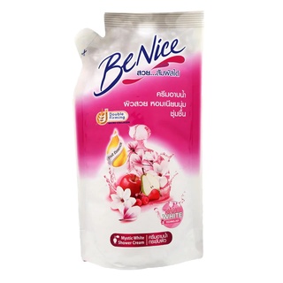 SuperSale63 400ML บีไนท์ BeNice ครีมอาบน้ำบีไนซ์ ผิวสวยกระจ่างใสเปร่งประกาย ครีมอาบน้ำบีไนซ์ถุงเติมสีขาว 400 มล.