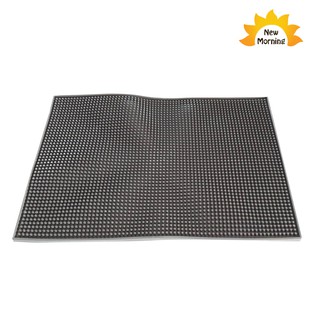 New Morning SERVICE MAT 12 x 18”แผ่นยางกันลื่นสี่เหลี่ยมสำหรับบาร์น้ำ-ฺBrown