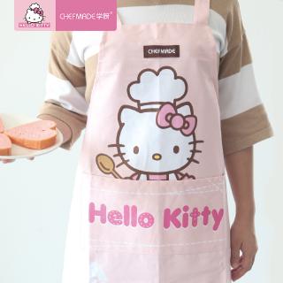 ผ้ากันเปื้อนผ้าฝ้ายลาย Hello Kitty สําหรับทําอาหาร
