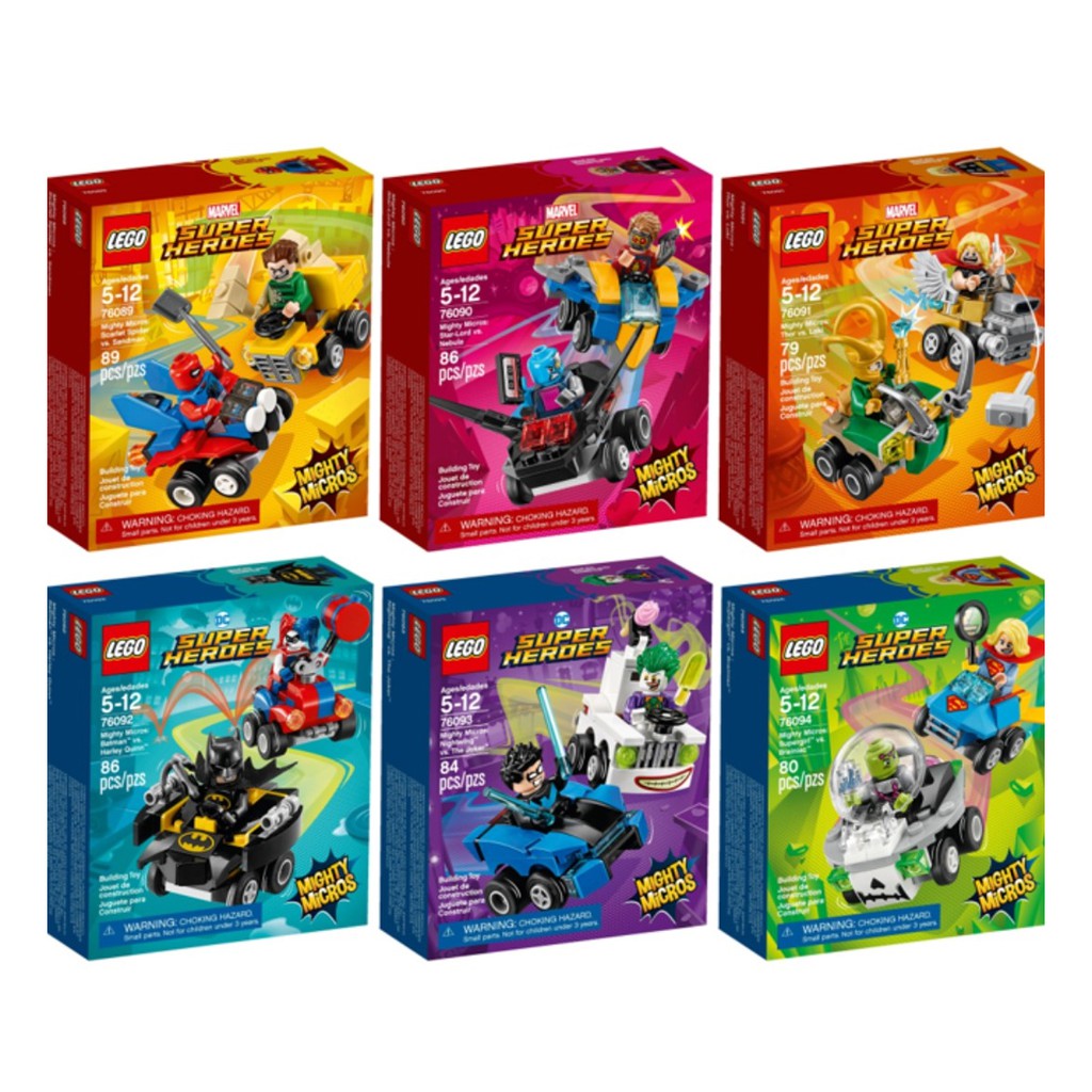 76089 , 76090 , 76091 , 76092 , 76093 , 76094  : LEGO Marvel and DC Super Heroes &amp; Mighty Micros  ( 6 กล่อง / 1 ชุด)