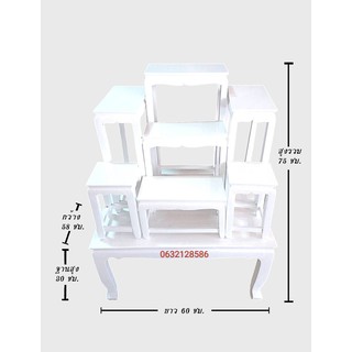 โต๊ะหมู่บูชา หมู่ 7 หน้า 5 สีขาว ไม้ทุเรียน By โต๊ะหมู่บูชา ราคาถูกที่สุด