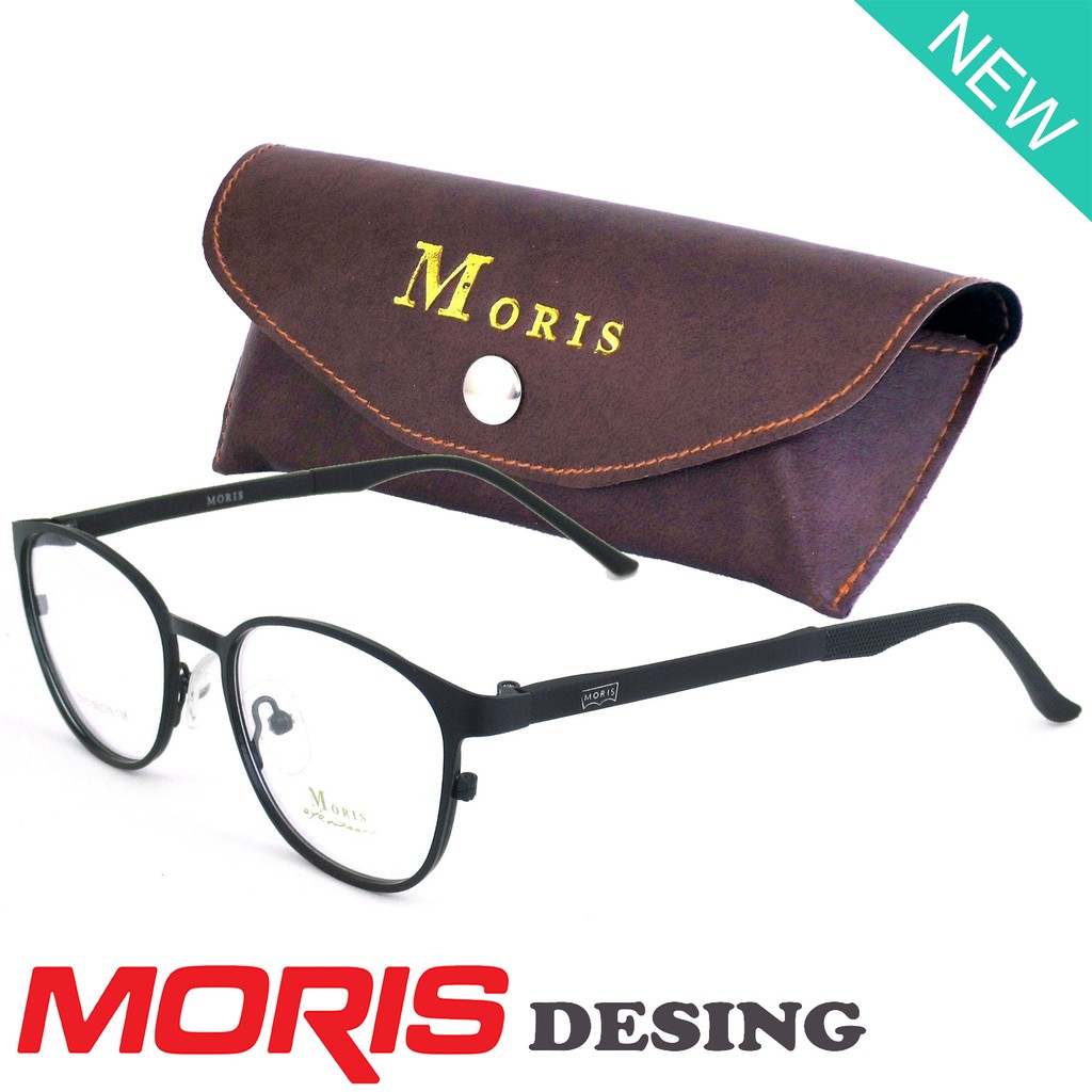 Moris แว่นตา รุ่น 3215 สีดำ กรอบเต็ม ขาข้อต่อ วัสดุ สแตนเลส สตีล (สำหรับตัดเลนส์) กรอบแว่นตา Eyeglas