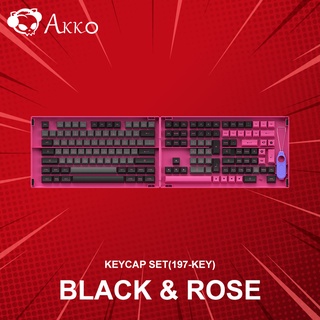 คีย์แคป Akko Black &amp; Rose Keycap Set(197-Key)