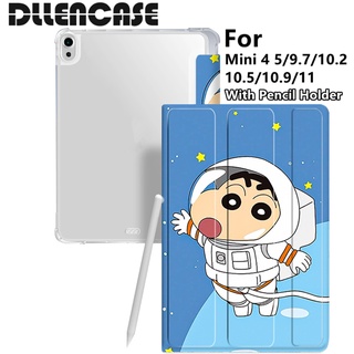 Dllencase เคส ลายการ์ตูน พร้อมช่องใส่ดินสอ สําหรับ Compatible For iPad 2021 Pro 11 2019 2020 10.2 7 8th Generation 2018 9.7 5 6th Mini 4 5 Air 4 10.5 10.9 A271