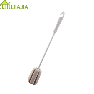 jujiajia แปรงฟองน้ำ หนา นุ่ม กันน้ำมัน พร้อมด้ามยาวและด้ามสั้น สำหรับล้างแก้ว