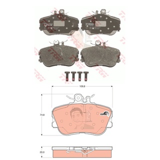 GDB1094 ผ้าเบรค-หน้า(TRW) (เนื้อผ้า COTEC) BENZ C180 (W202) ,C220, C280