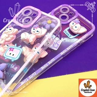 เคสมือถือนิ่มใสกันกล้อง oppo A5 2020 A15 A16 A31 A53 A74 A74 5g A93 A94 A96 F9 Reno2F Reno6 ซิลิโคน TPU ติดการ์ตูนแมวนูน