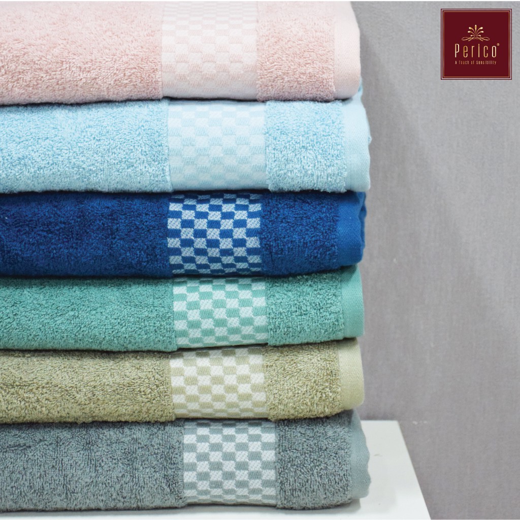 PERICO ผ้าขนหนู รุ่น Rectangles Towel (COMB COTTON 100 %) มี 6 สี