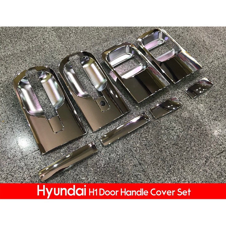 ครอบมือเปิด เบ้ามือเปิด  Hyundai H1 2008 2012 2014 2016 2018 รูกุญแจข้างเดียว สีชุบ