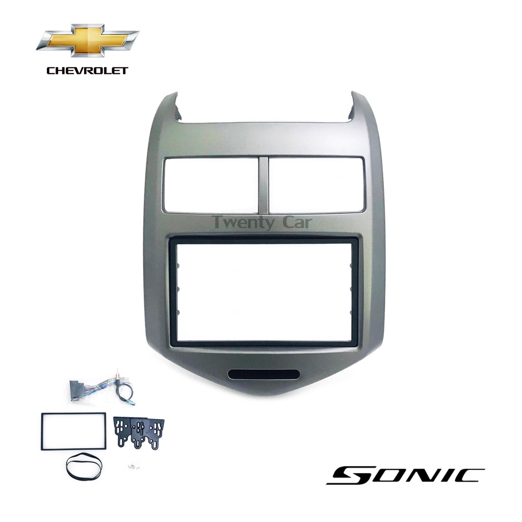 ♦สินค้าจริง♦ CHEVROLET SONIC หน้ากากวิทยุ 7นิ้ว 2 DIN เชฟโรเลต โซนิค ปี 2012-2015 สีเทา สำหรับเปลี่ยนเครื่องเล่นใหม่