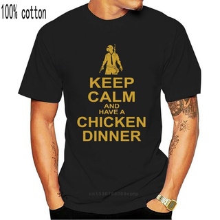 แขนสั้นcrew neckเสื้อยืดลําลอง แขนสั้น พิมพ์ลาย  Houd Kalm Kip Diner Pubg Mannen Comedy แฟชั่นสําหรับผู้ชาย และผู้