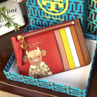 Tory burch rita the cow top zip card case