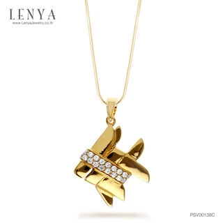 Lenya Jewelry จี้เงินแท้ 925 ชุบทองคำสุดอลังการ ดีไซน์รูปปลาตะเพียนสยาม ประดับเพชร CZ คาดลำตัว