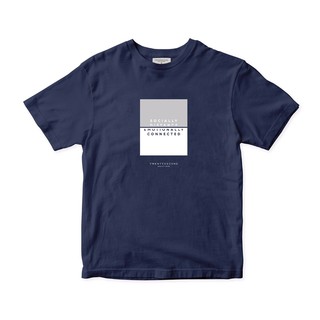 ราคาต่ำสุดTWENTYSECOND THE NEXT NORMAL - EMOTIONALLY CONNECTED TEE  - NAVYขนาดเต็มS-3XL