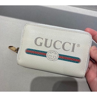 New‼️Gucci logo print zippy card holder ขาว ของแท้💯