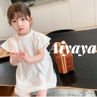 Aiyaya ชุดเดรสเด็กผู้หญิง ชุดเดสเด็กผู้หญิงเกาหลี เดรสคอปกตุ๊กตา（124）