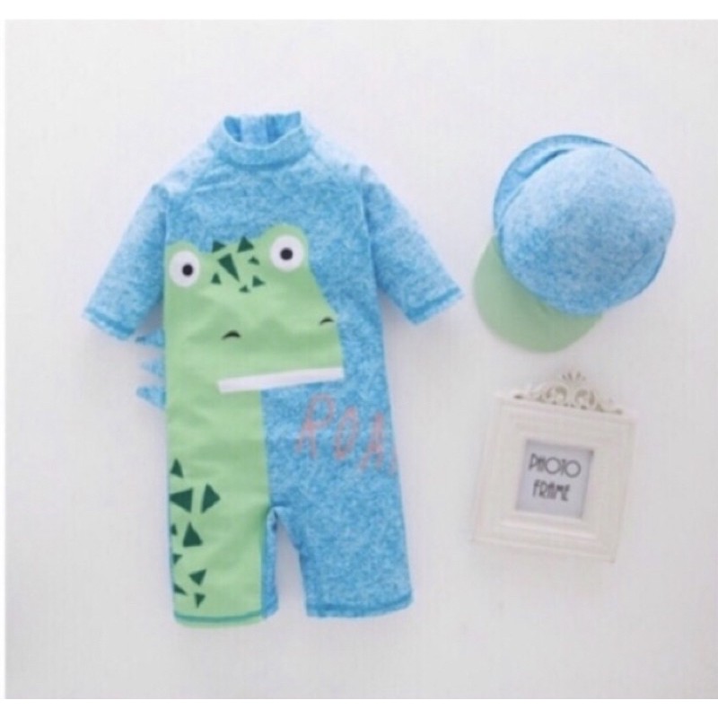 พร้อมส่ง ไม่รอนาน ชุดว่ายน้ำไดโนเสาร์ ชุดว่ายน้ำเด็กผู้ชาย