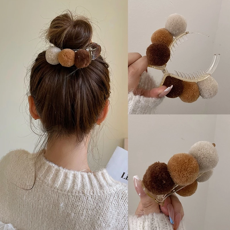 ~PomPom หนีบผมดังโงะ ~กิ๊บหนีบผมปอมปอม ขนฟูนุ่ม ลูกใหญ่ สินค้าตรงปกตามรูปน่ารักมาก กิ๊บติดผม หนีบผม กิ๊บผม