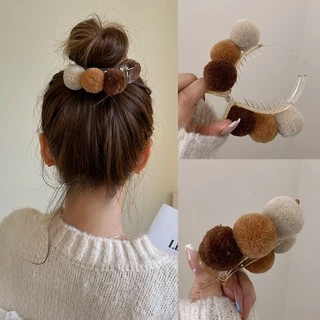 ~PomPom หนีบผมดังโงะ ~กิ๊บหนีบผมปอมปอม ขนฟูนุ่ม ลูกใหญ่ สินค้าตรงปกตามรูปน่ารักมาก กิ๊บติดผม หนีบผม กิ๊บผม