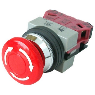 สวิตช์กดหัวเห็ดกดล็อค IDEC Pushbuttons ขนาด 25mm  รุ่น AVS301NR "IDEC"