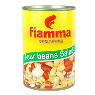 Fiamma Vesuviana Four Bean Salad 400g.เฟียมม่าวีสุเวียนาสลัดถั่วสี่สหาย 400 กรัม วัตถุดิบ อาหารกระป๋อง ถั่วกระป๋อง