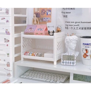 GaGiNang แถมฟรีสติ๊กเกอร์ ชั้นวางของ 2 ชั้น ชั้นเก็บเครื่องเขียน ชั้นวางเครื่องสำอาง