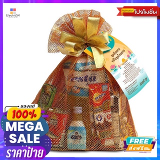 โลตัส สังฆทานไทยธรรม ชุดถุงตาข่ายทองLOTUSS OFFERING GOLD MESH BAG SET